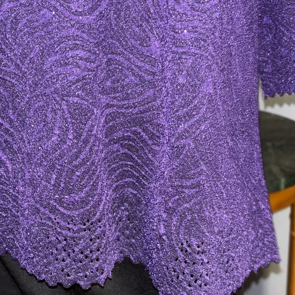 Rebecca Malone Plus Size Purple Shimmer Top 1X - Picture 3 of 7